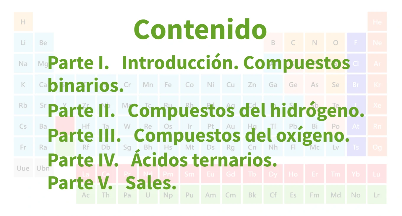 partes del curso de formulación inorgánica